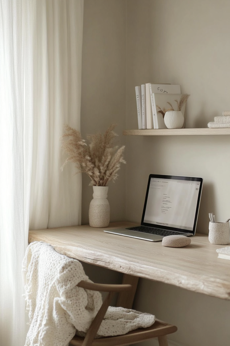 6. Japandi Simplicity (Simple Home Office Ideas) - Simple Home Office Ideas