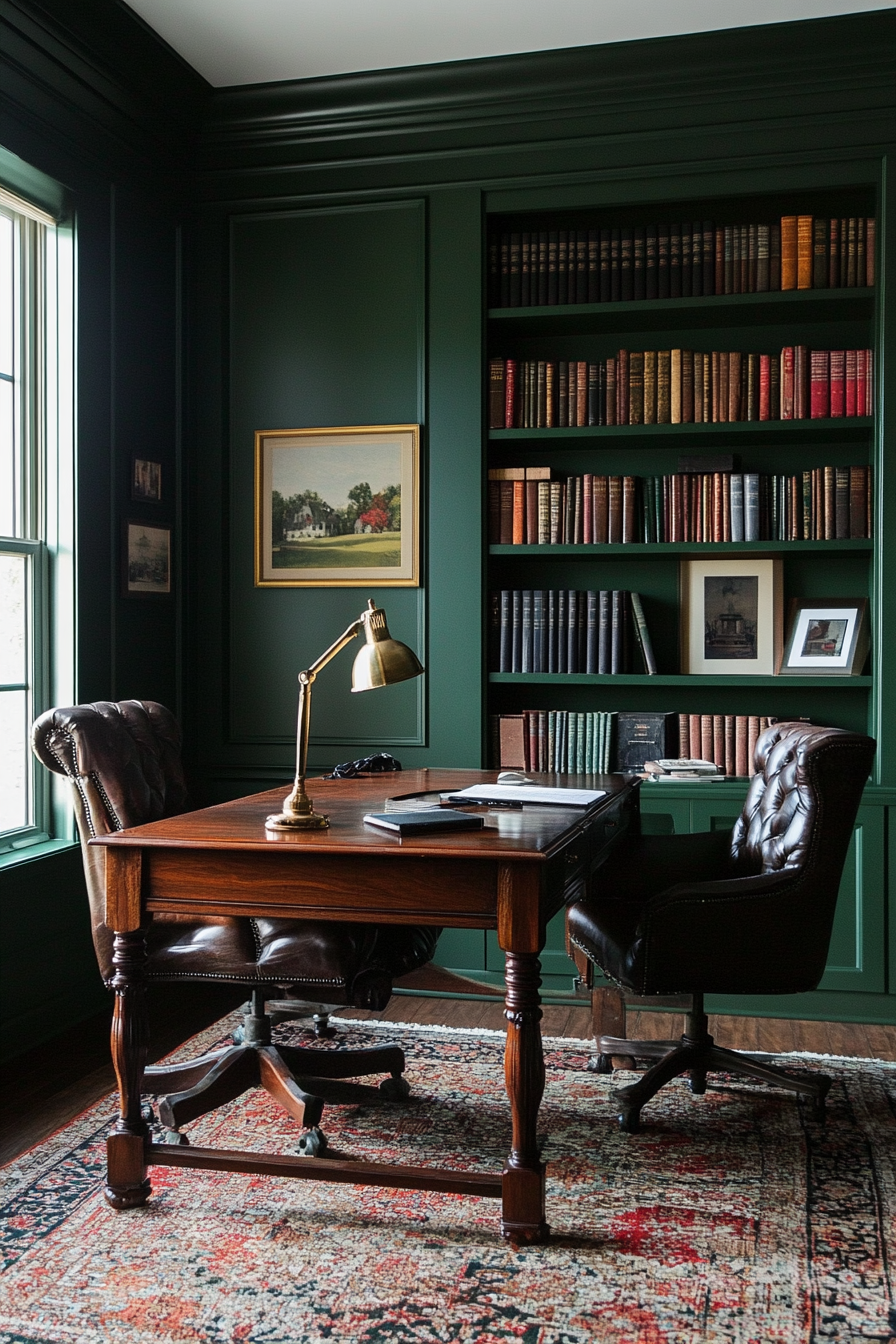 12. Dark Academia Nook (Simple Home Office Ideas) - Simple Home Office Ideas