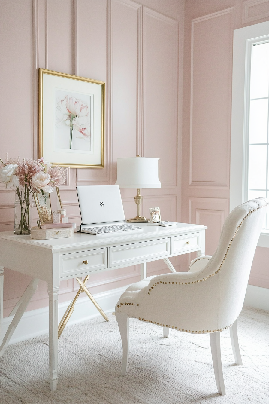 15. Soft Pastel Dream (Simple Home Office Ideas) - Simple Home Office Ideas