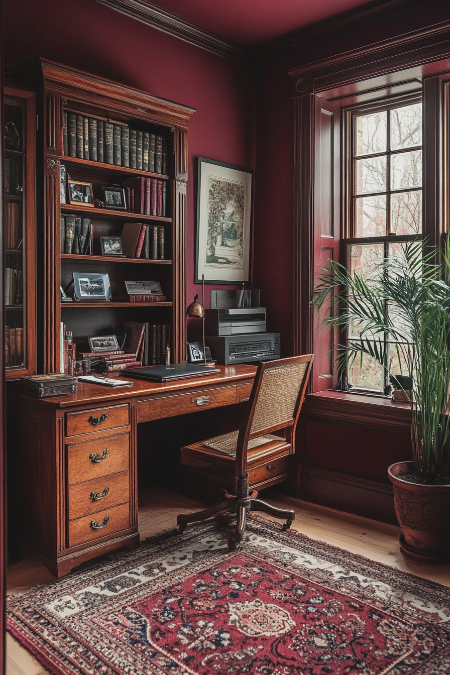 17. Vintage Writer’s Corner (Simple Home Office Ideas) - Simple Home Office Ideas