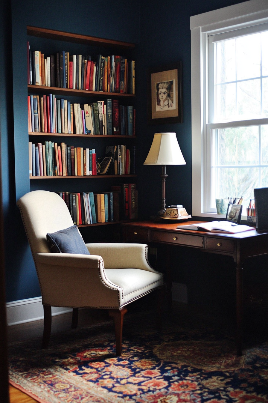 19. Cozy Reading Nook Office (Simple Home Office Ideas) - Simple Home Office Ideas