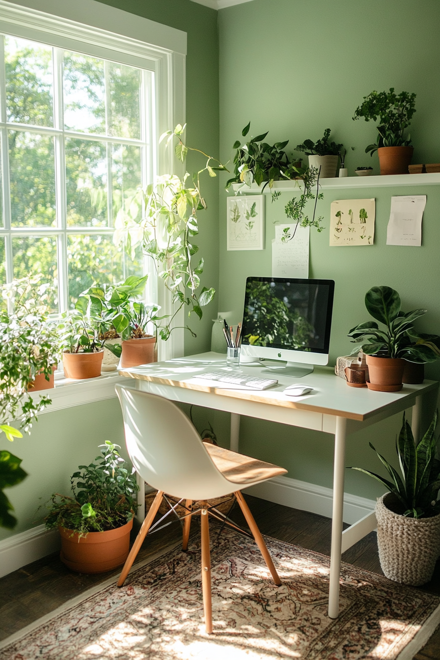 21. Garden-Inspired Escape (Simple Home Office Ideas) - Simple Home Office Ideas