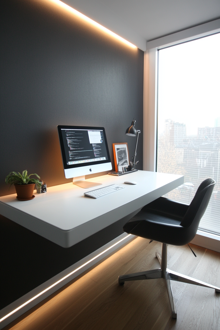 27. Futuristic Minimalism (Simple Home Office Ideas) - Simple Home Office Ideas