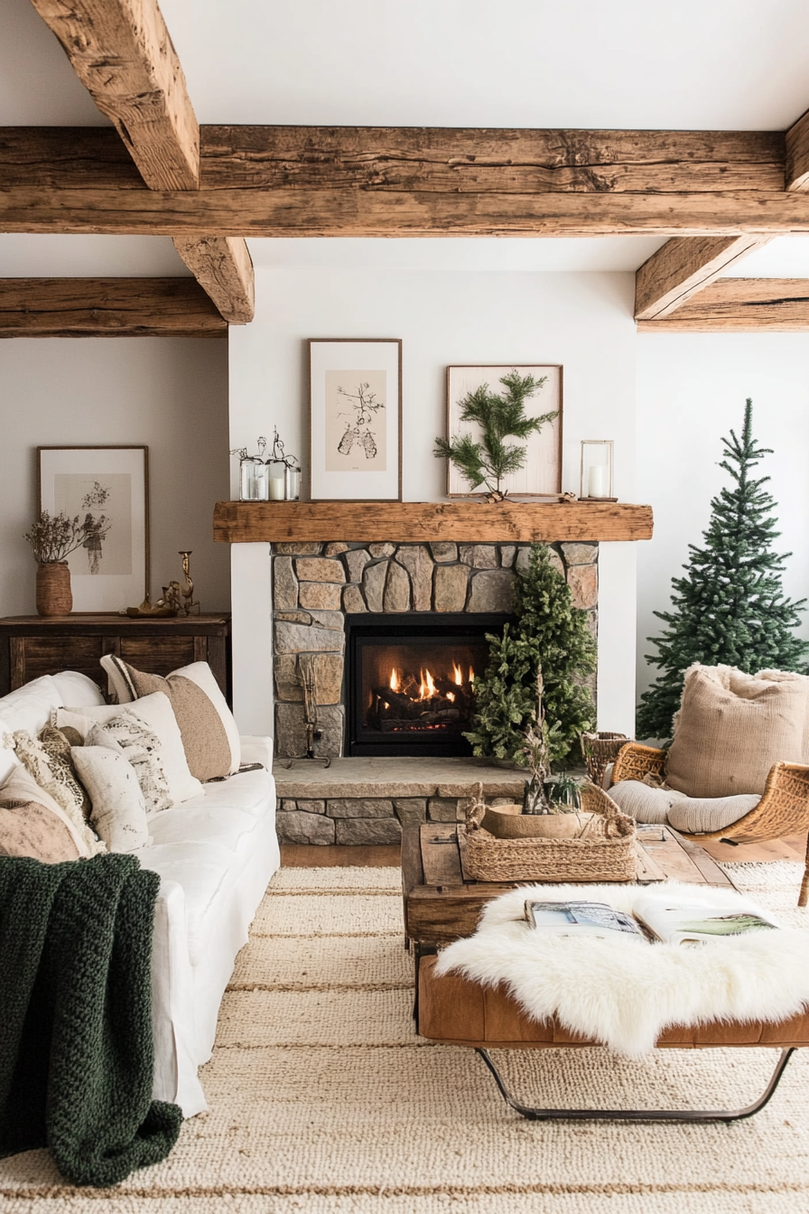 1. Rustic Hearth Retreat (Warm And Cozy Living Room Ideas) - Warm And Cozy Living Room Ideas