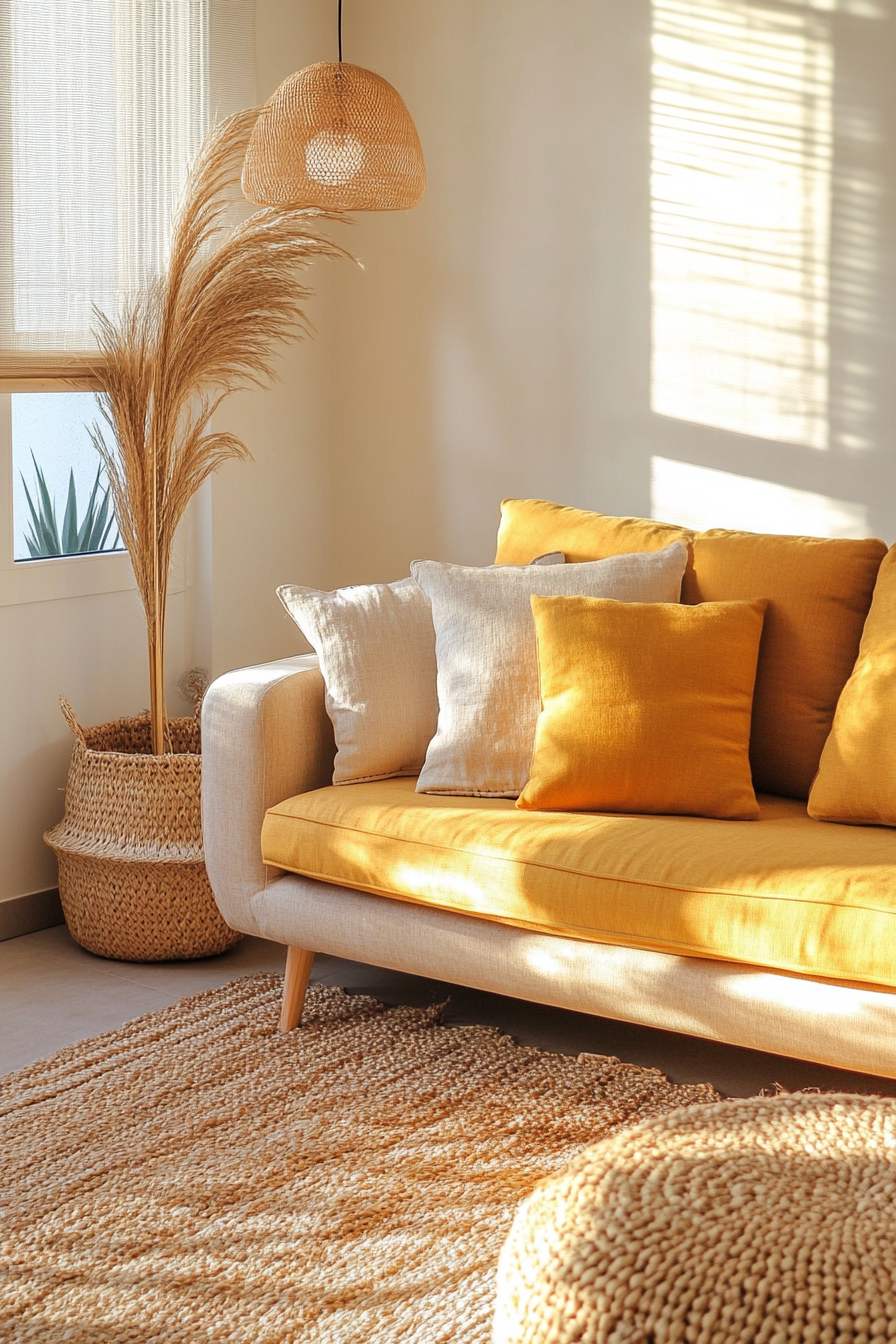 4. Golden Hour Lounge (Warm And Cozy Living Room Ideas) - Warm And Cozy Living Room Ideas