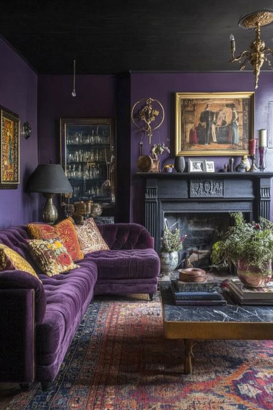 20. Vintage Velvet Retreat (Warm And Cozy Living Room Ideas) - Warm And Cozy Living Room Ideas