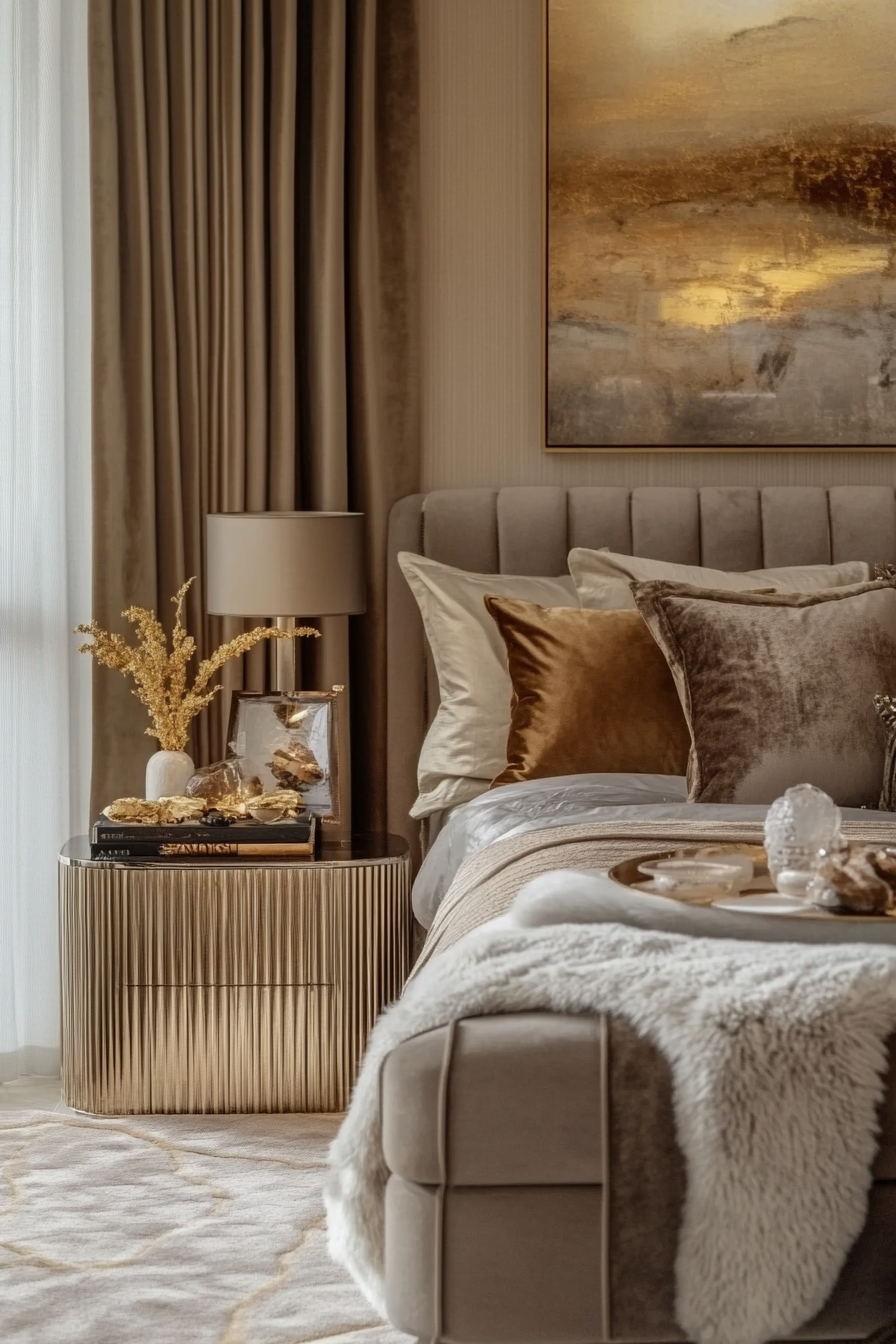 15. Velvet Cappuccino Luxury (Tan Bedroom Ideas) - Tan Bedroom Ideas