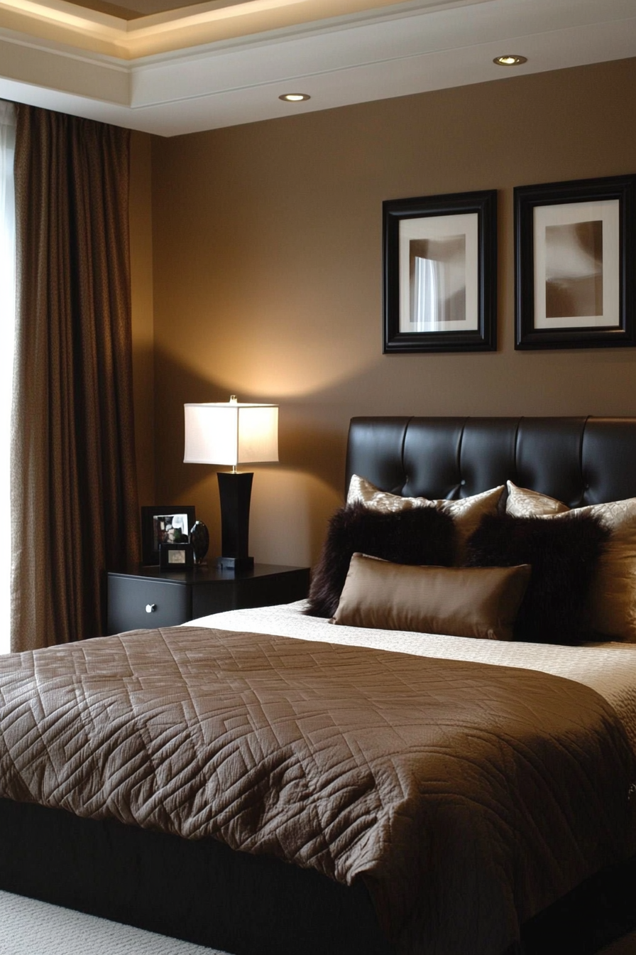 17. Modern Espresso Harmony (Tan Bedroom Ideas) - Tan Bedroom Ideas