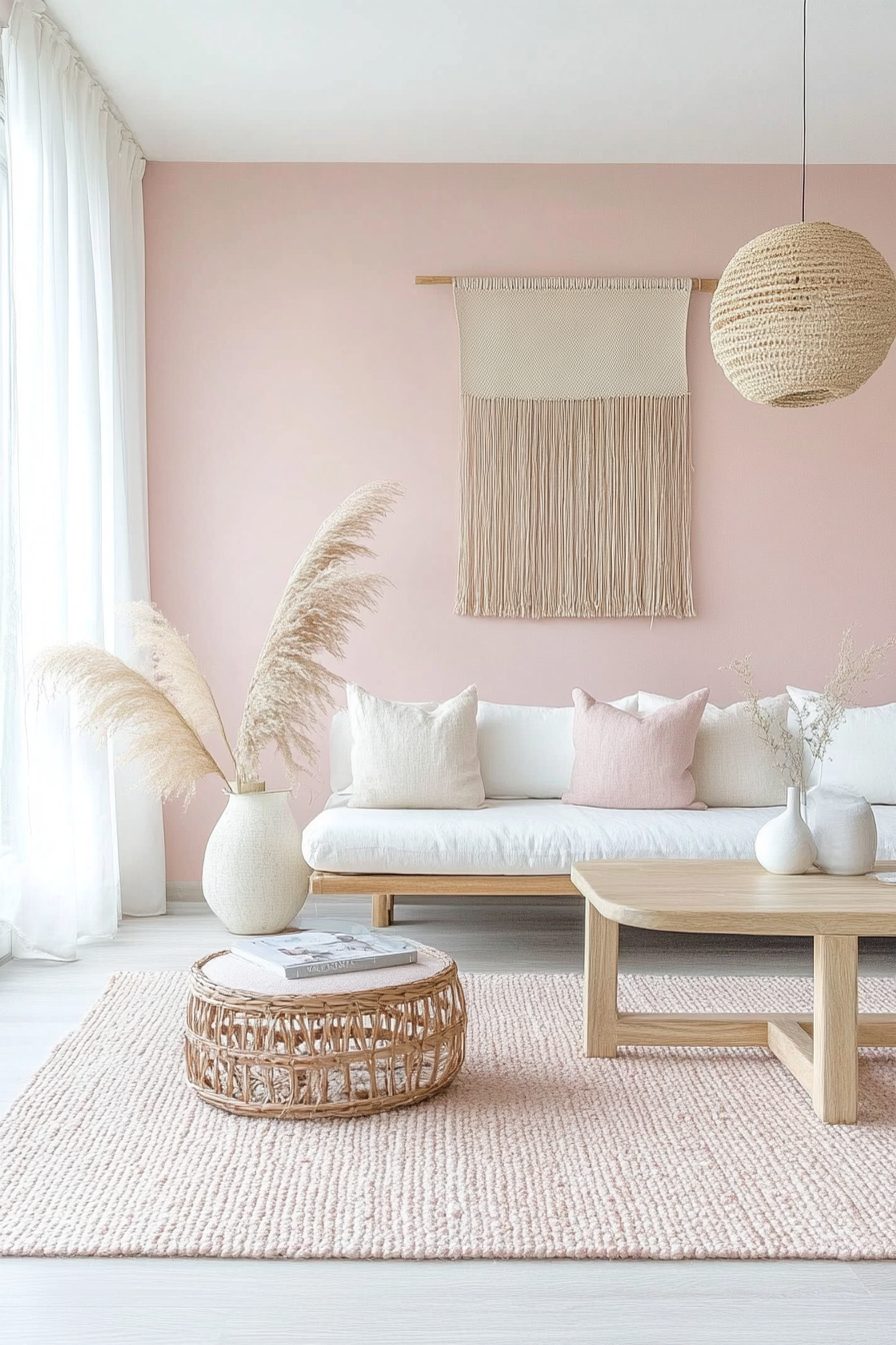 3. Soft Petal Scandinavian (Pink Living Room Ideas) - Pink Living Room Ideas