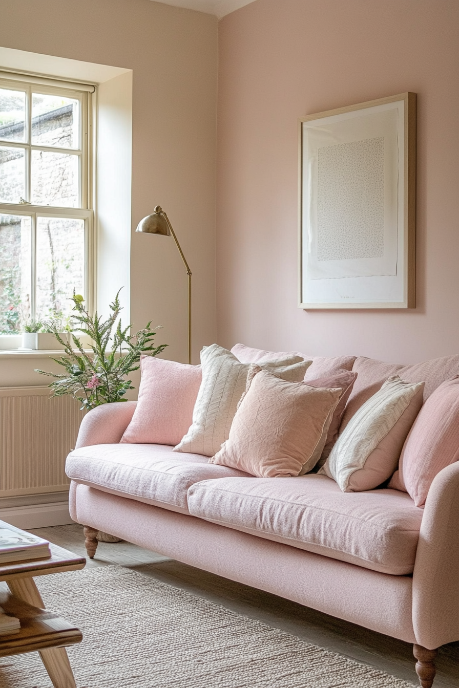 19. Peachy Pink Warmth (Pink Living Room Ideas) - Pink Living Room Ideas
