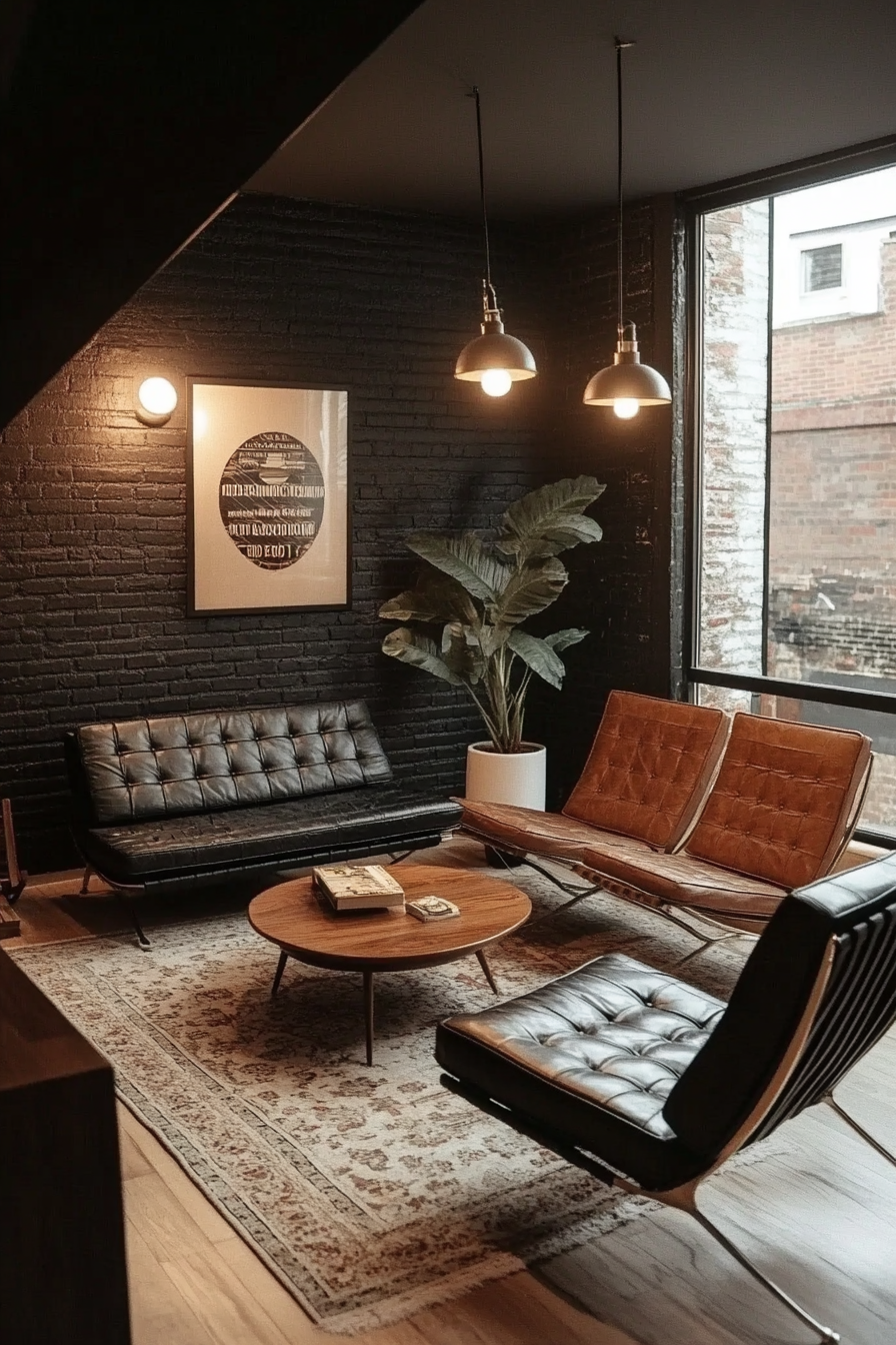 6. Mid-Century Modern (Black And Brown Living Room Ideas) - Black And Brown Living Room Ideas