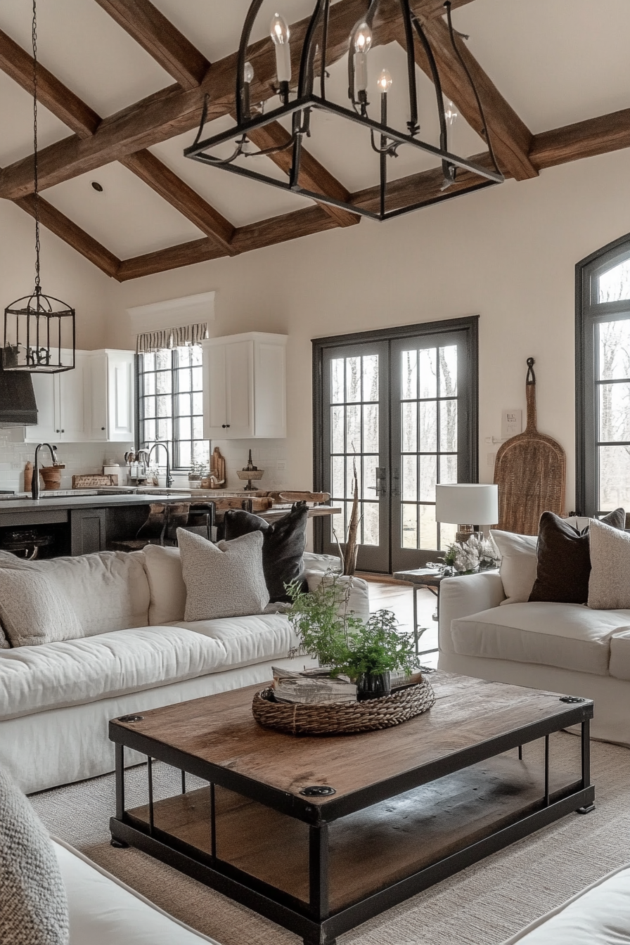 7. Farmhouse Charm (Black And Brown Living Room Ideas) - Black And Brown Living Room Ideas