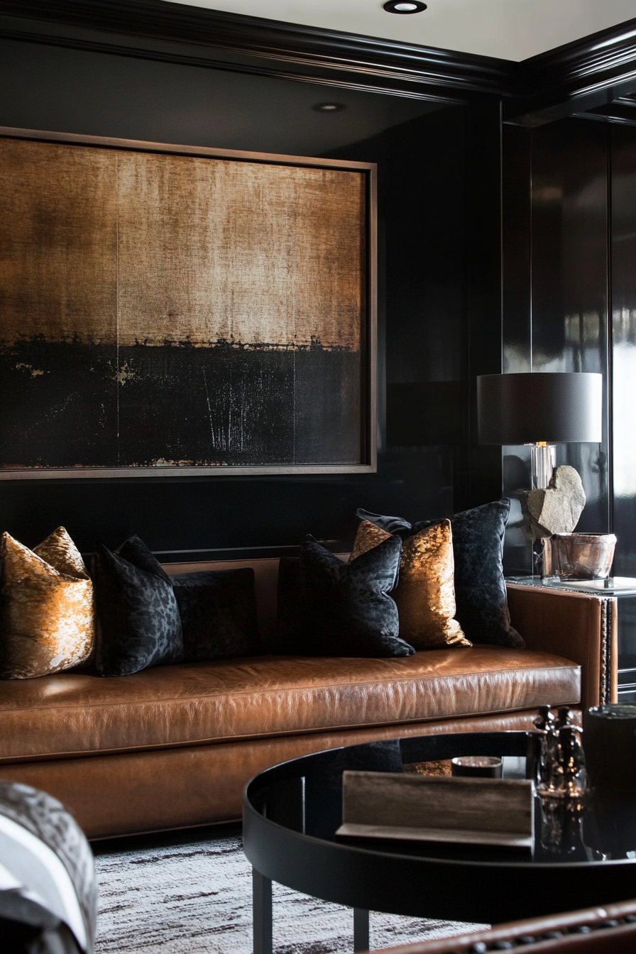 8. Contemporary Contrast (Black And Brown Living Room Ideas) - Black And Brown Living Room Ideas