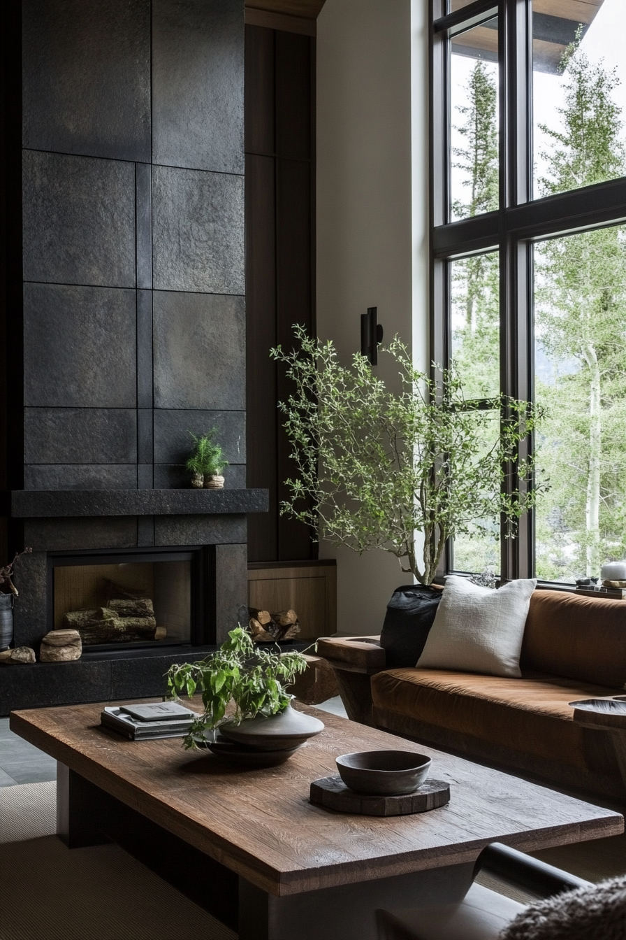 11. Nature-Inspired Haven (Black And Brown Living Room Ideas) - Black And Brown Living Room Ideas