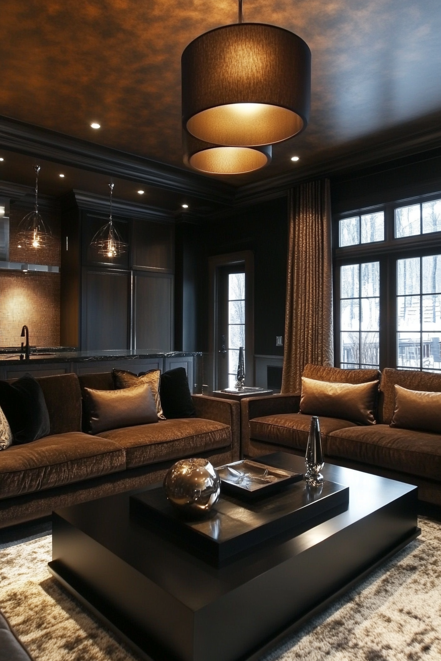 25. Warm and Cozy (Black And Brown Living Room Ideas) - Black And Brown Living Room Ideas