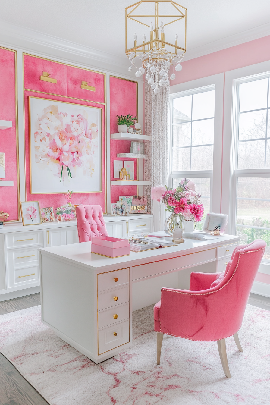 12. Raspberry Chic Studio (Pink Office Ideas) - Pink Office Ideas