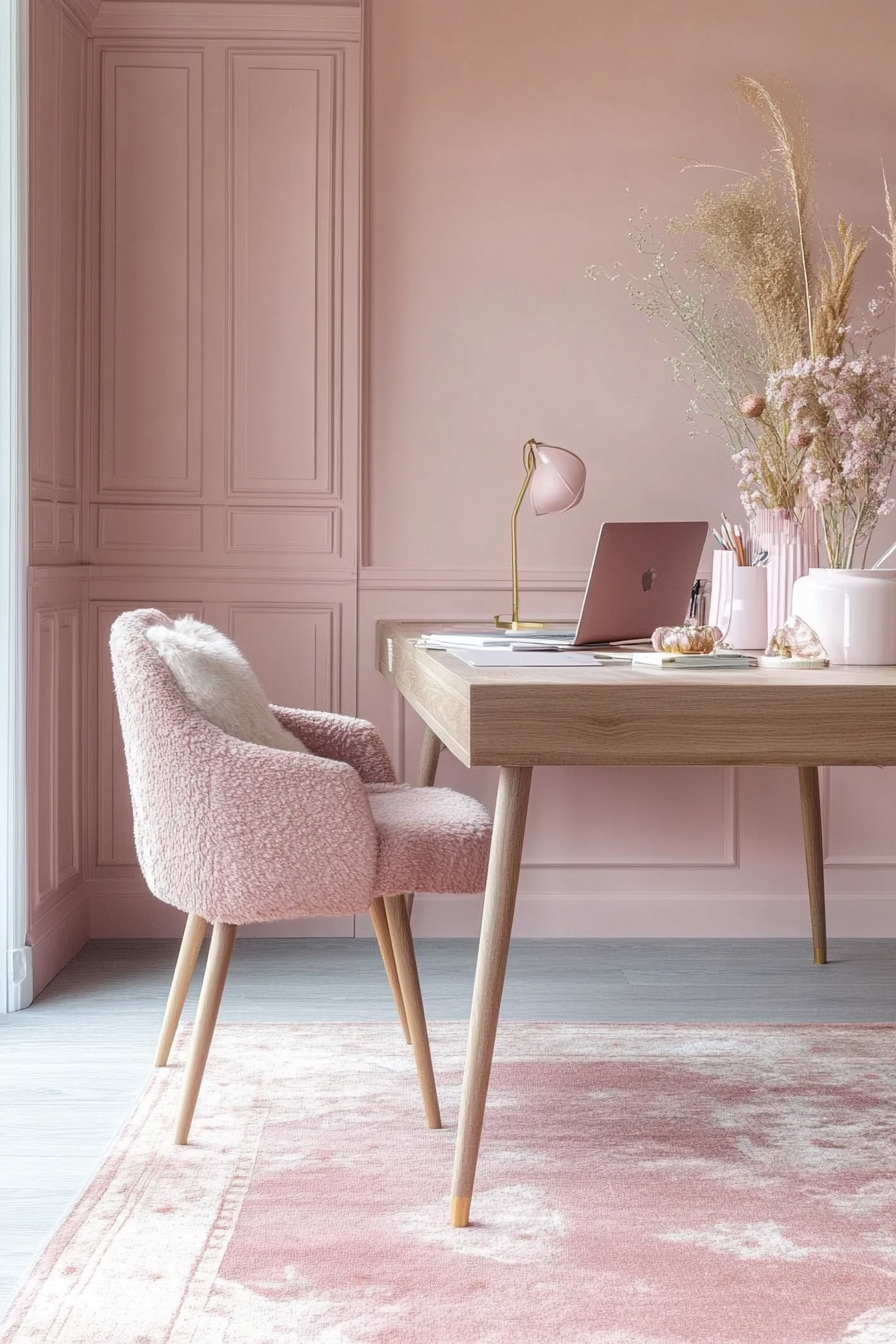 13. Orchid Serenity Workspace (Pink Office Ideas) - Pink Office Ideas