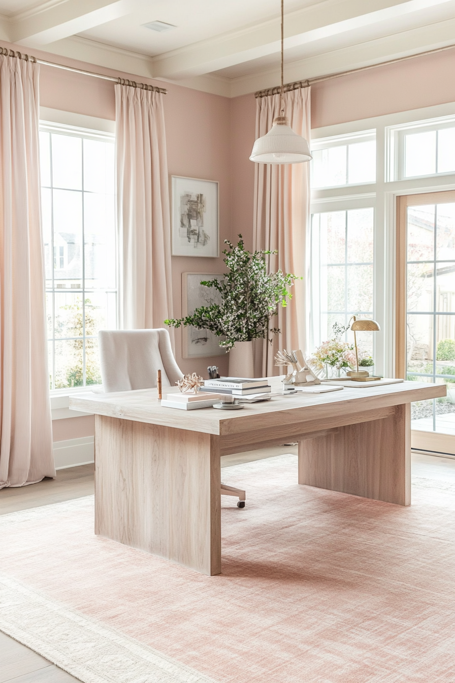 15. Blossom Breeze Office (Pink Office Ideas) - Pink Office Ideas