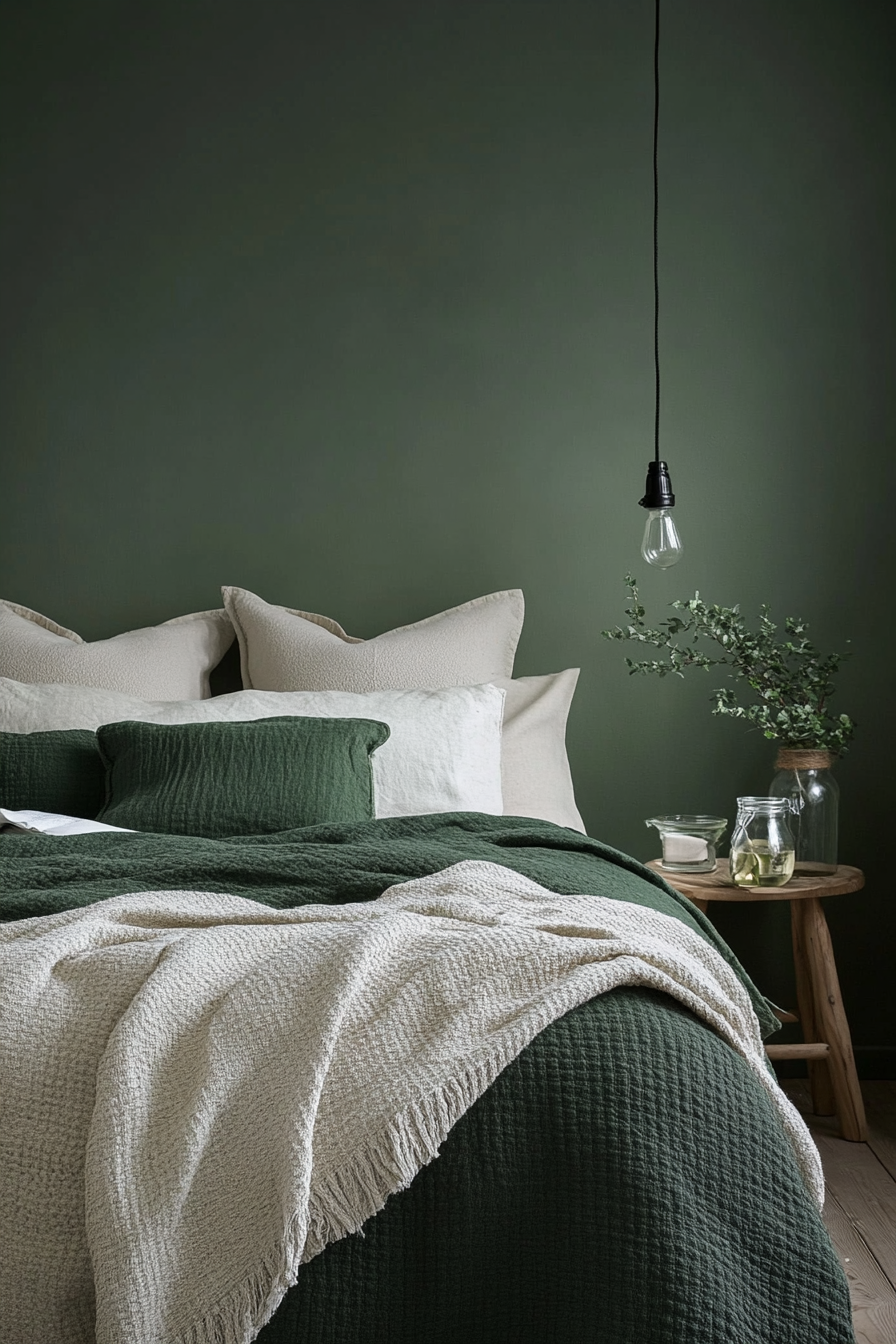 8. Deep Pine Escape (Dark Green Bedroom Ideas) - Dark Green Bedroom Ideas