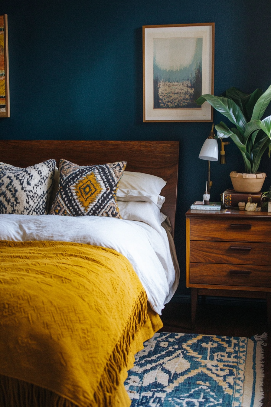 7. Mid-Century Modern (Yellow And Blue Bedroom Ideas) - Yellow And Blue Bedroom Ideas