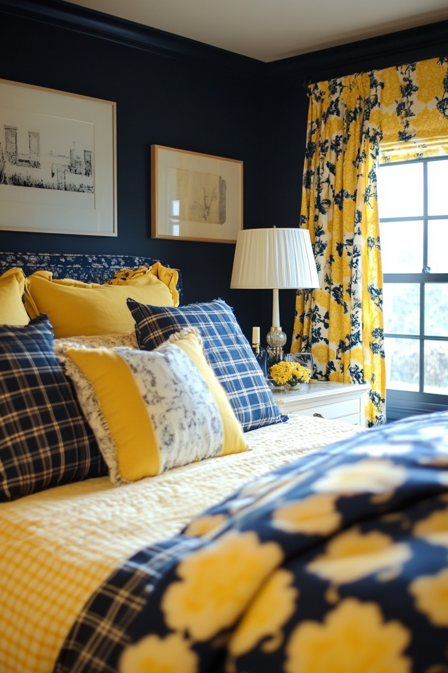 16. Preppy Aesthetic (Yellow And Blue Bedroom Ideas) - Yellow And Blue Bedroom Ideas