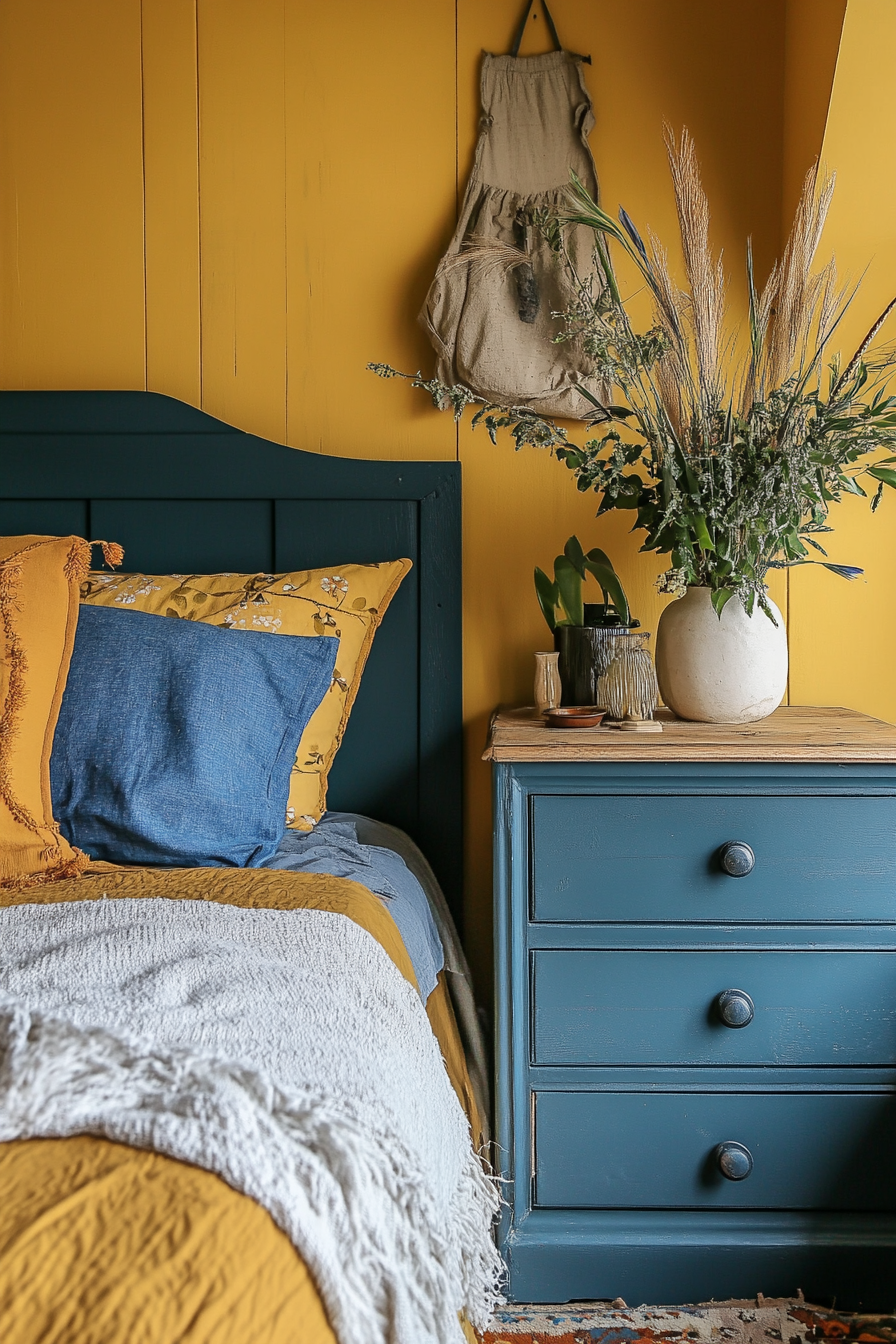 21. Artisan's Nook (Yellow And Blue Bedroom Ideas) - Yellow And Blue Bedroom Ideas