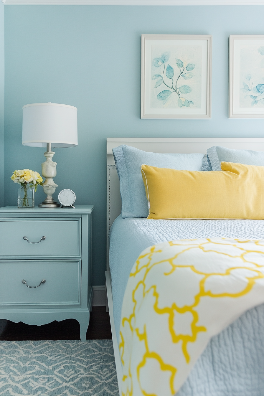 22. Serene Oasis (Yellow And Blue Bedroom Ideas) - Yellow And Blue Bedroom Ideas