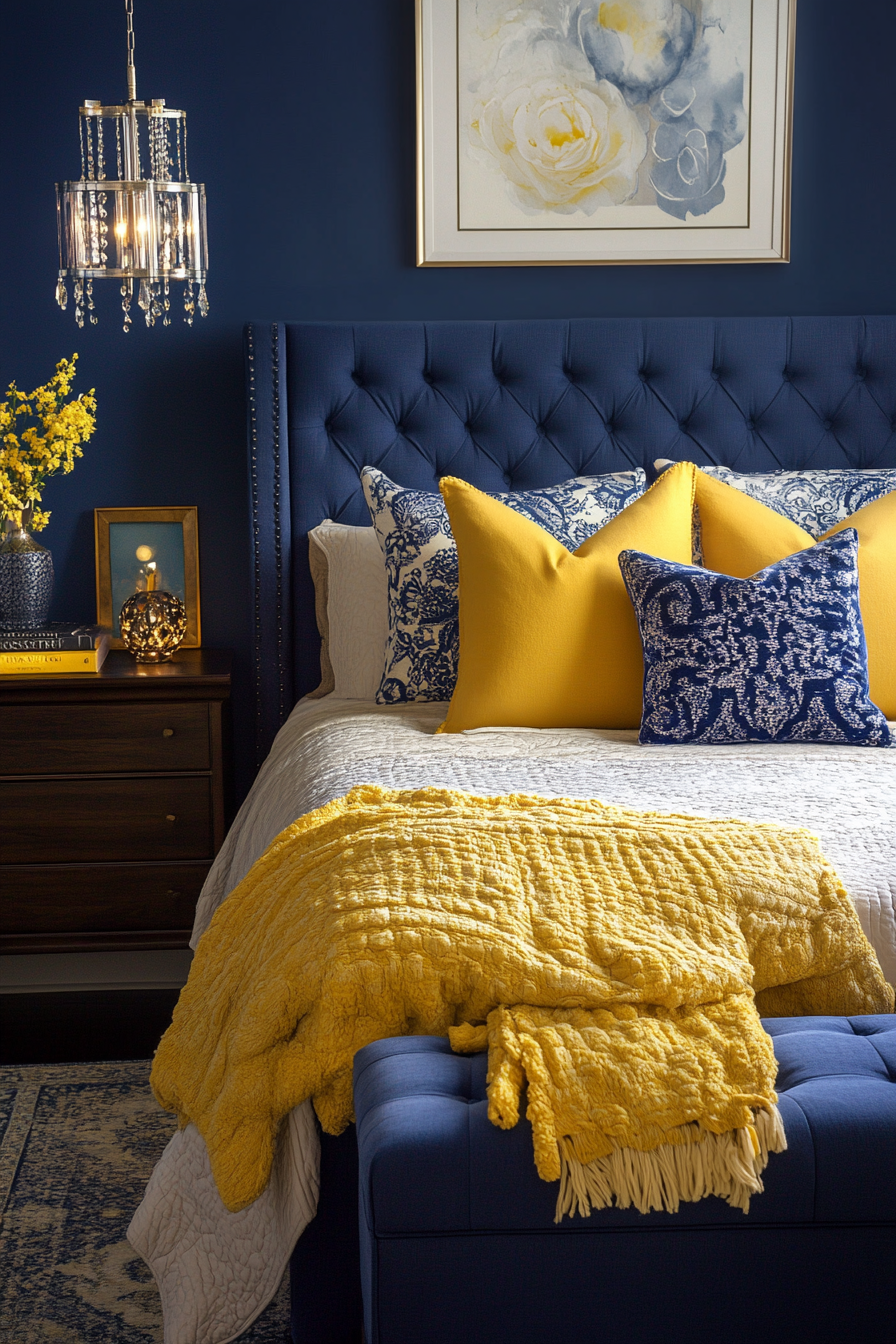 26. Sophisticated Retreat (Yellow And Blue Bedroom Ideas) - Yellow And Blue Bedroom Ideas