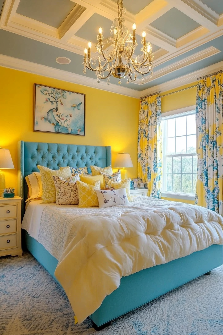 27. Whimsical Wonderland (Yellow And Blue Bedroom Ideas) - Yellow And Blue Bedroom Ideas
