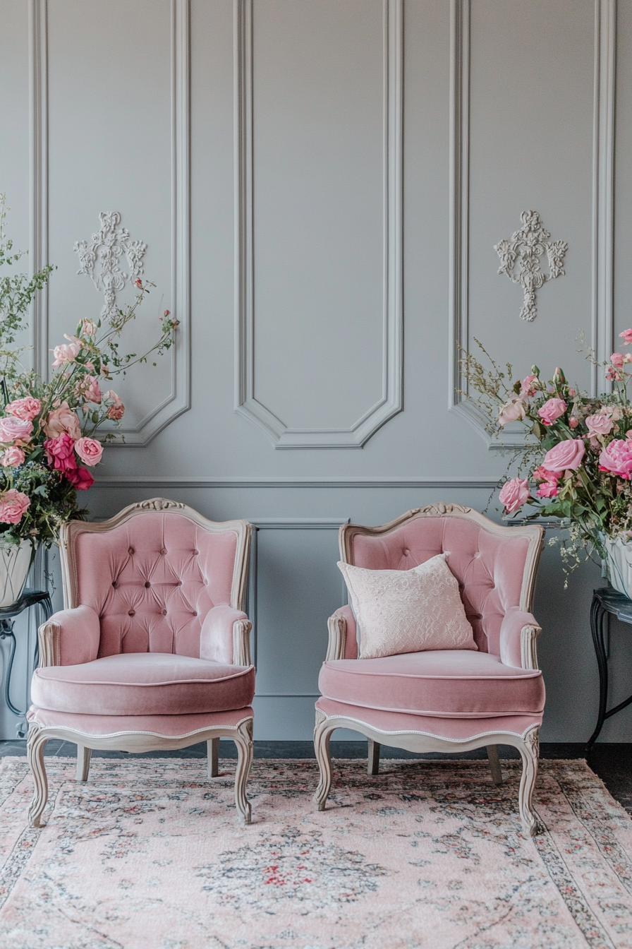 3. Parisian Chic (Grey And Pink Living Room Ideas) - Grey And Pink Living Room Ideas