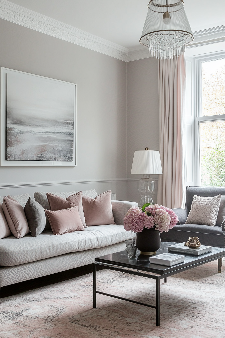 20. Muted Mauve Escape (Grey And Pink Living Room Ideas) - Grey And Pink Living Room Ideas
