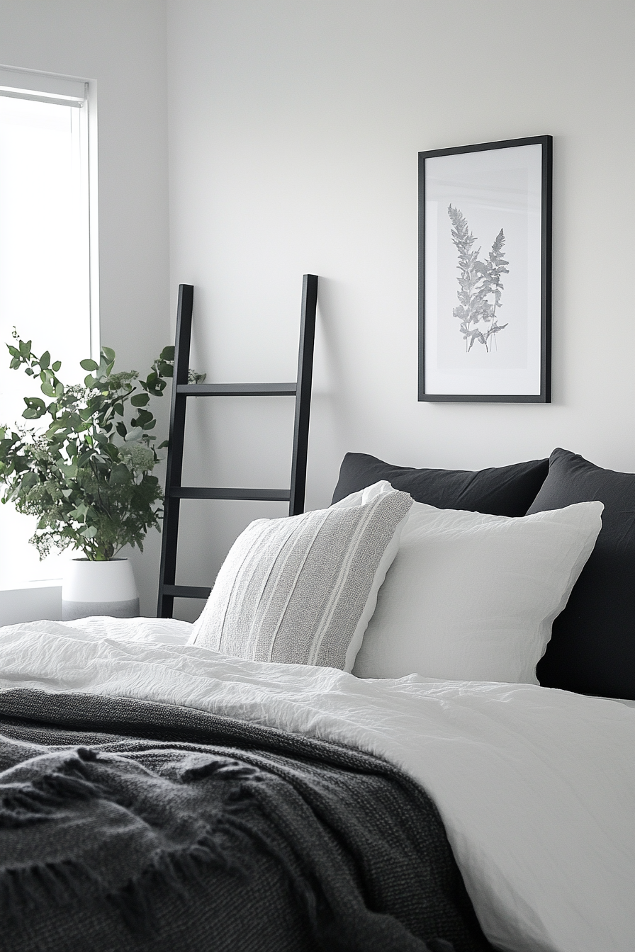 8. Monochrome Simplicity (Scandinavian Bedroom Ideas) - Scandinavian Bedroom Ideas