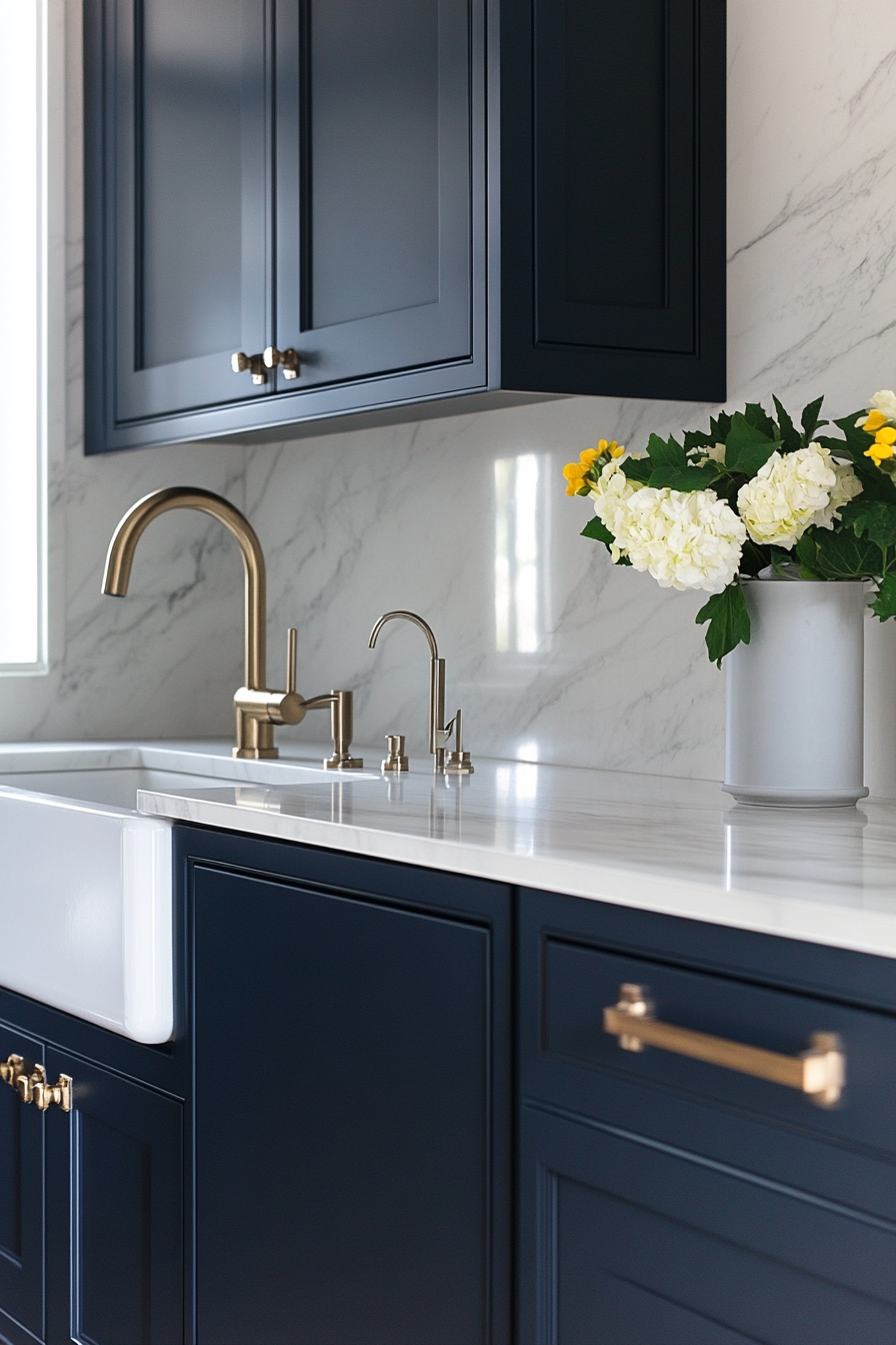 5. Navy Blue Elegance (Classic Kitchen Ideas) - Classic Kitchen Ideas
