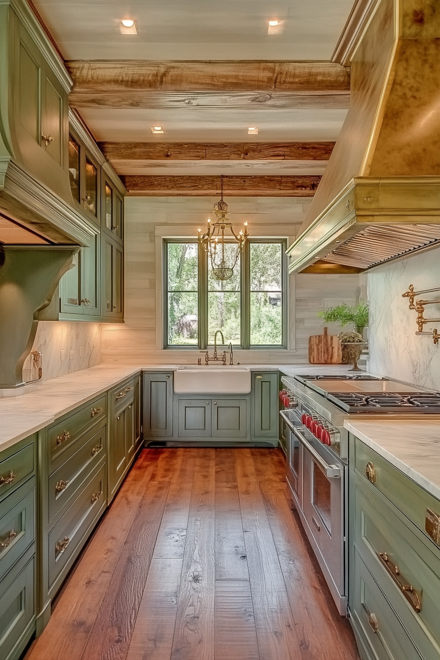 17. Earthy Olive Green Comfort (Classic Kitchen Ideas) - Classic Kitchen Ideas