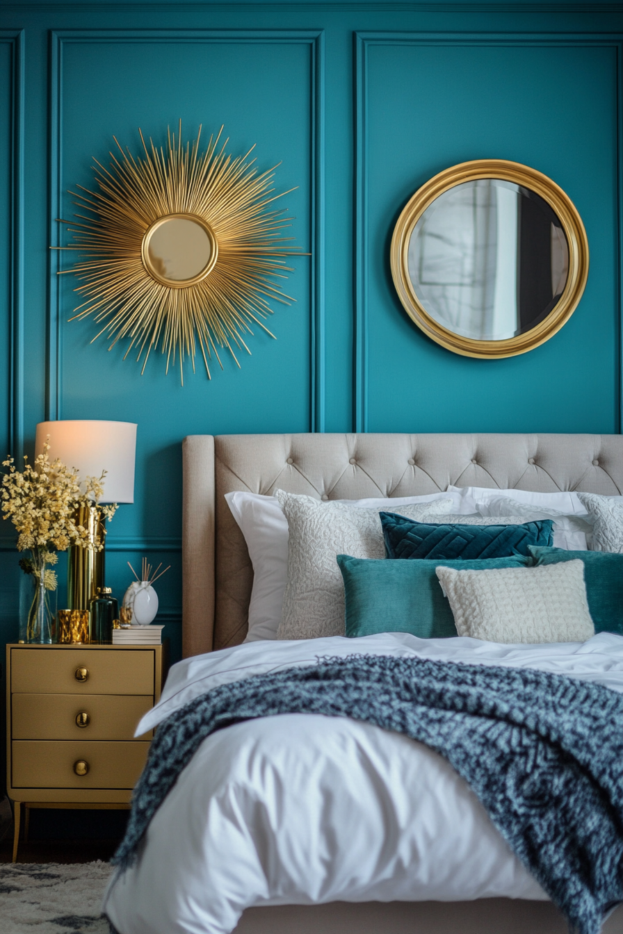 6. Art Deco Luxe (Turquoise Bedroom Ideas) - Turquoise Bedroom Ideas