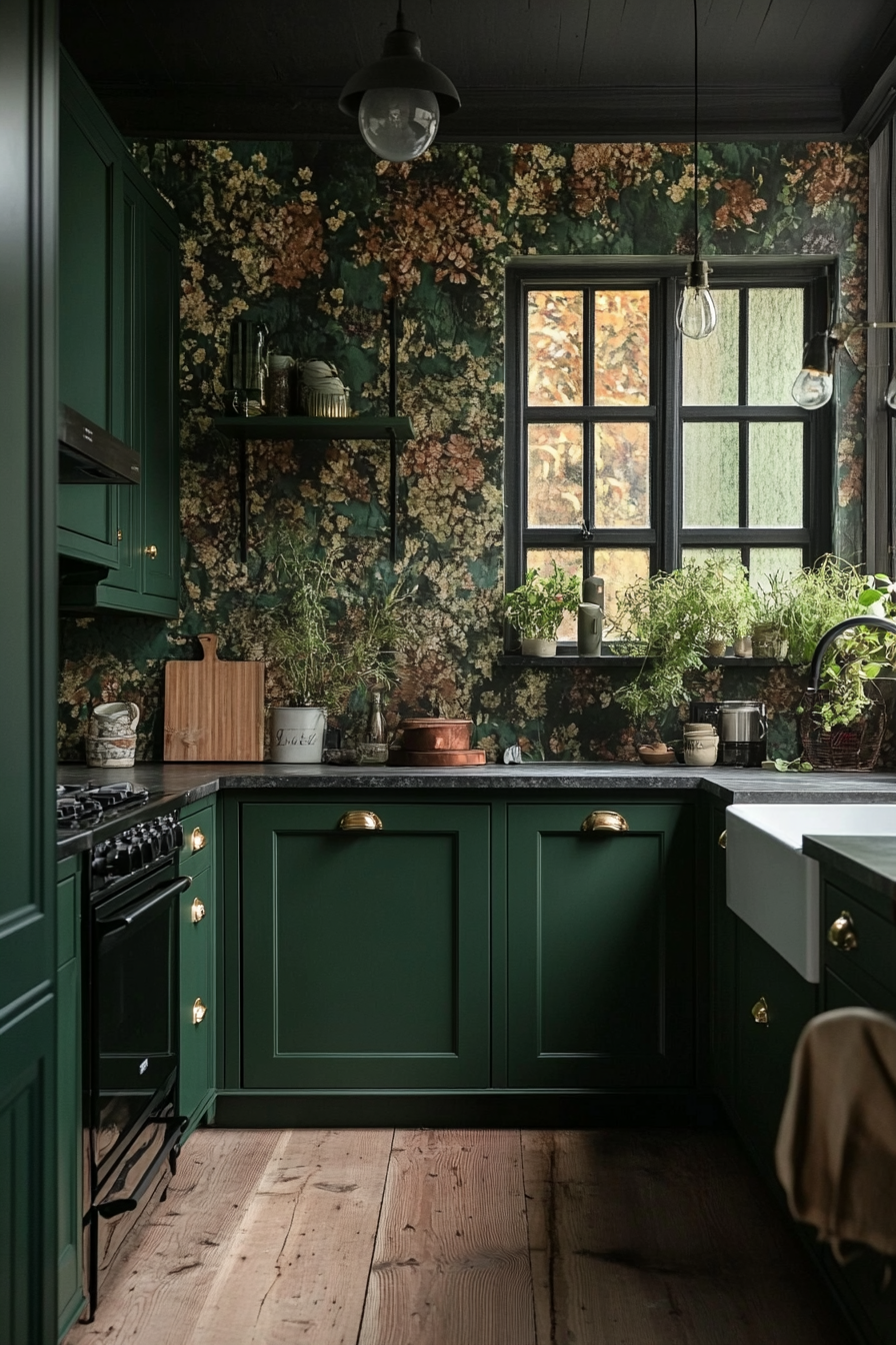 4. Dark Botanical (Unique Kitchen Ideas) - Unique Kitchen Ideas