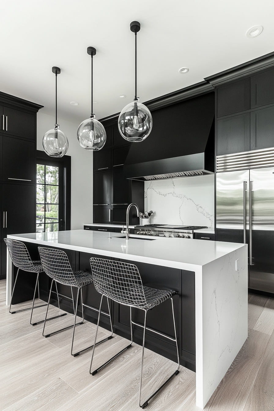 10. Bold Monochrome (Unique Kitchen Ideas) - Unique Kitchen Ideas