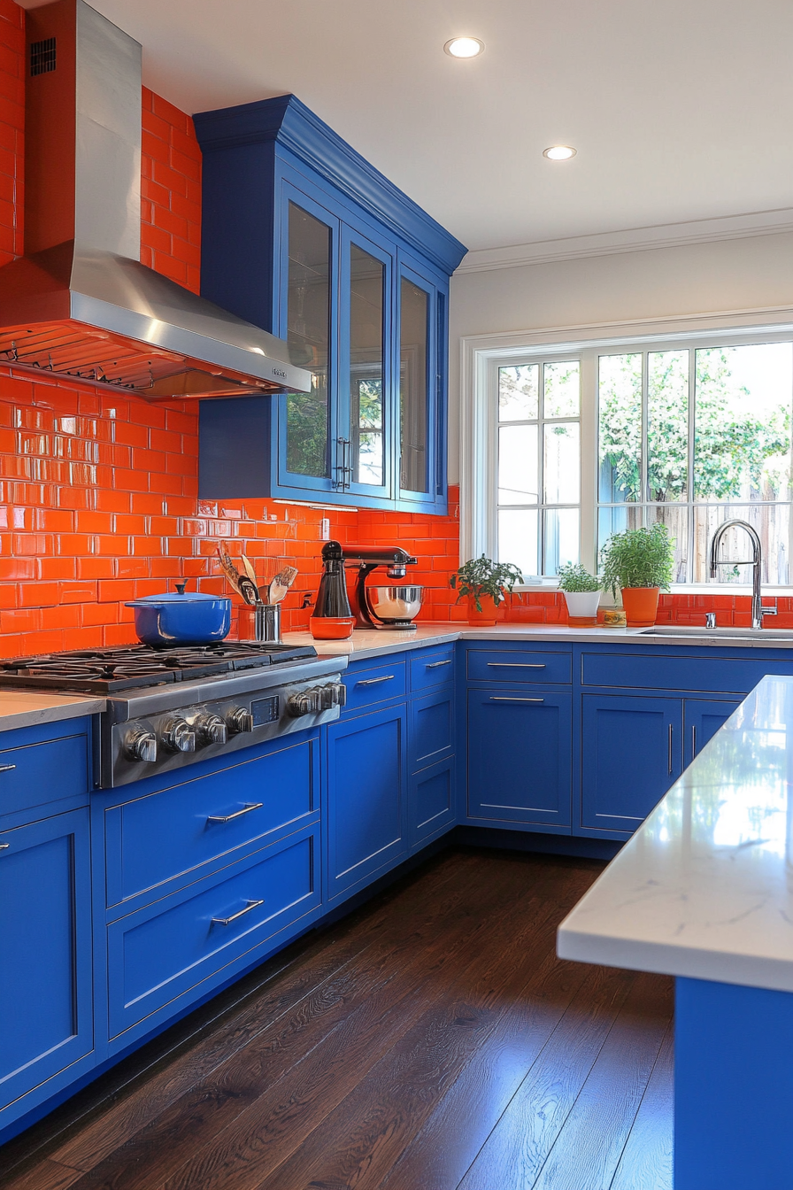 22. Bold Color Block (Unique Kitchen Ideas) - Unique Kitchen Ideas