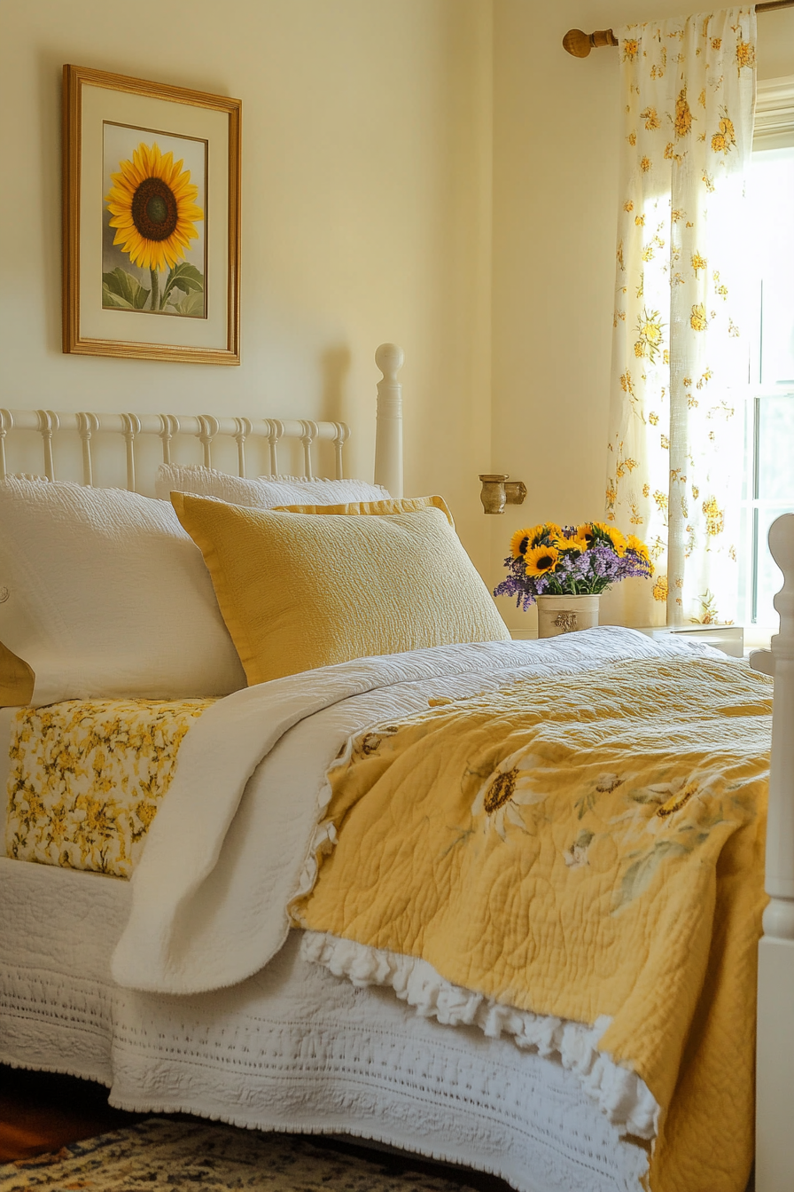9. Sunflower and Lavender Escape (Sunflower Bedroom Ideas) - Sunflower Bedroom Ideas