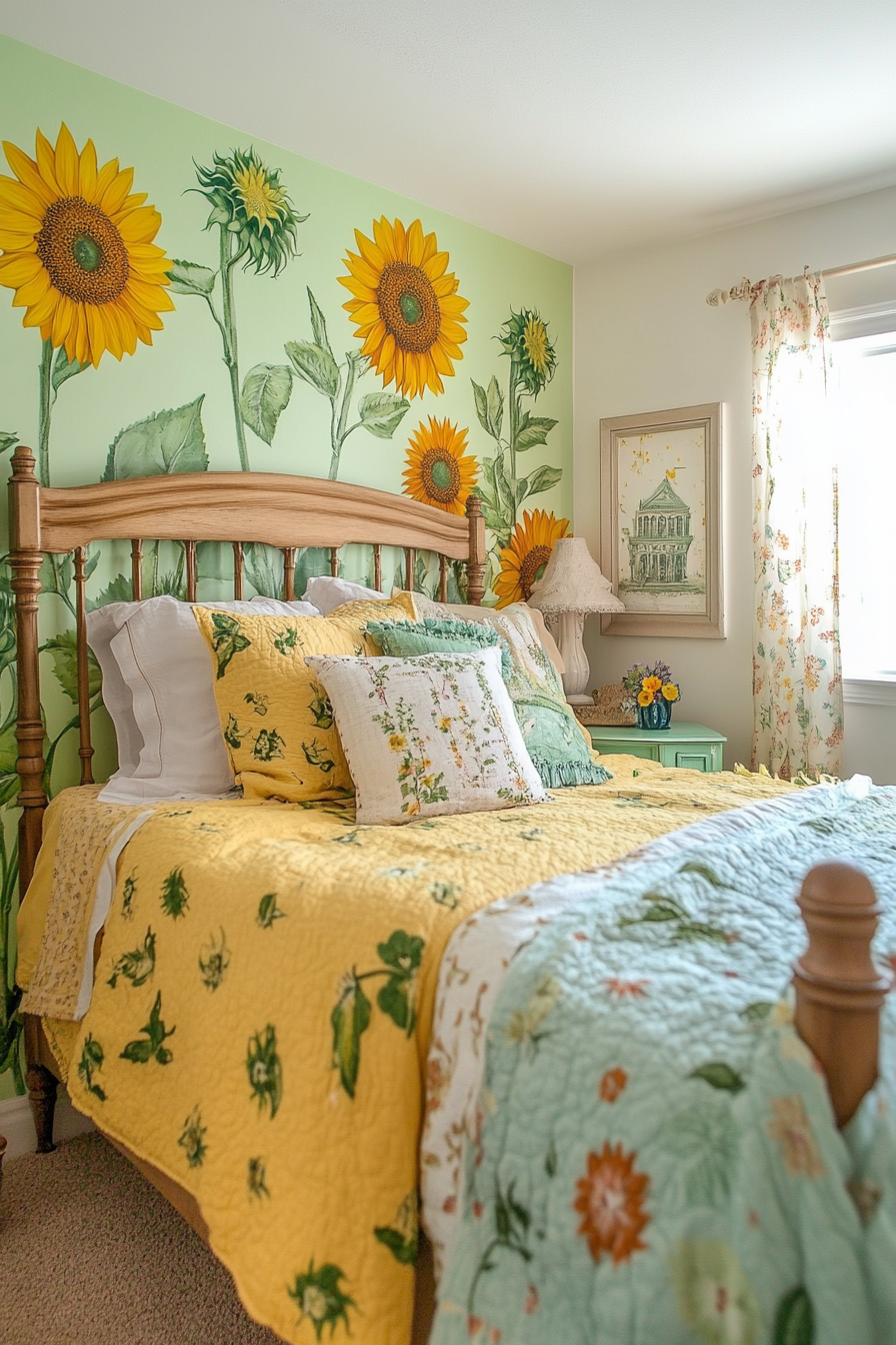 11. Sunflower Garden Sanctuary (Sunflower Bedroom Ideas) - Sunflower Bedroom Ideas