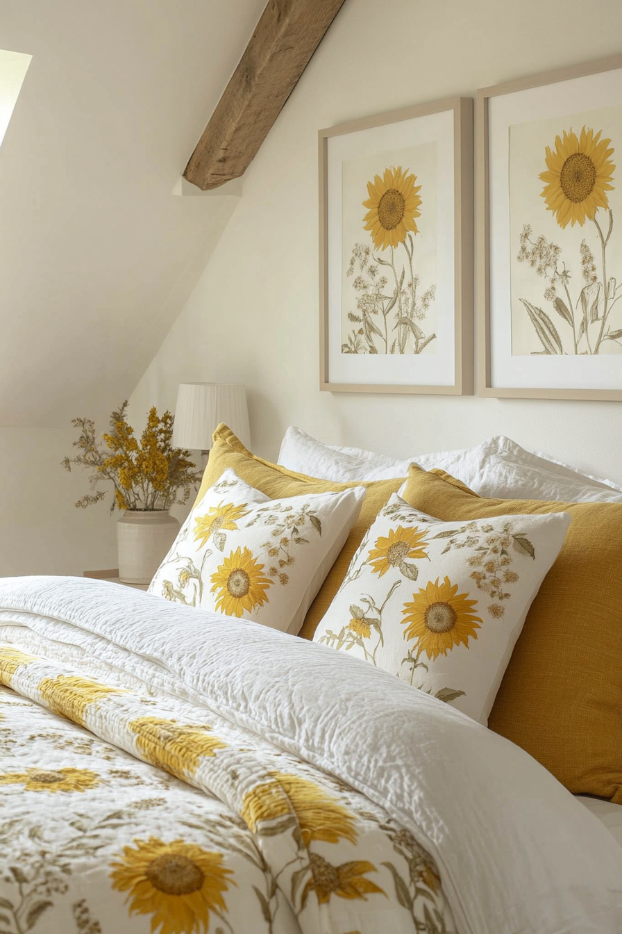 16. Scandinavian Sunflower Simplicity (Sunflower Bedroom Ideas) - Sunflower Bedroom Ideas
