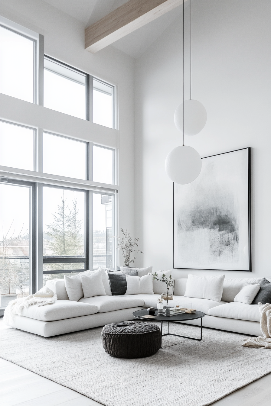 1. Modern Minimalist White (White Living Room Ideas) - White Living Room Ideas
