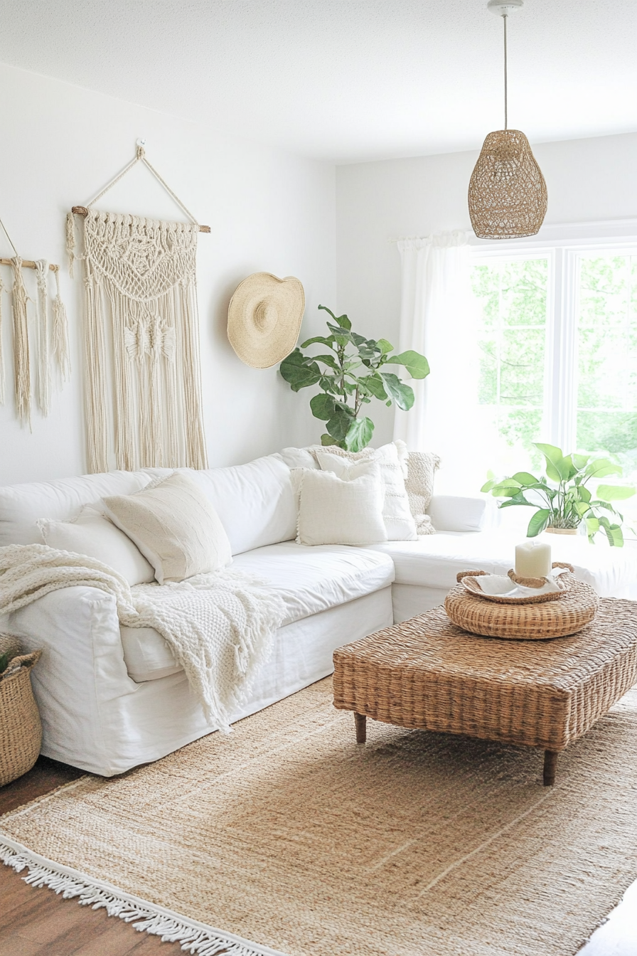 4. Bohemian Chic White (White Living Room Ideas) - White Living Room Ideas