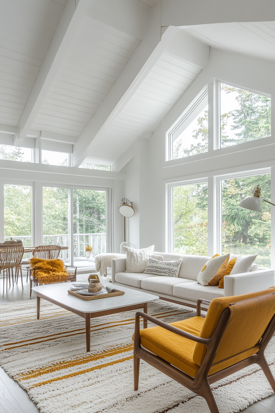 8. Mid-Century Modern White (White Living Room Ideas) - White Living Room Ideas