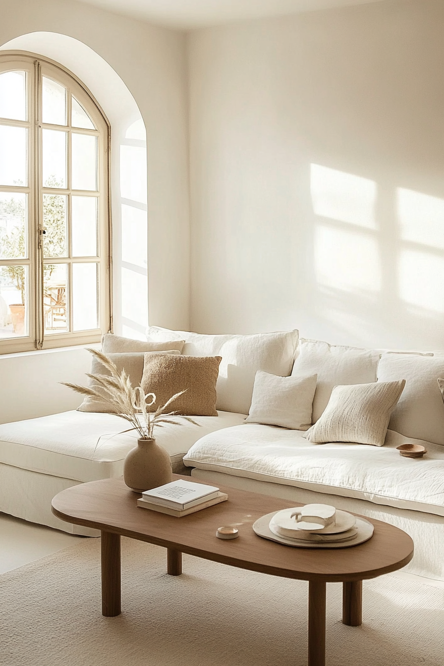 11. Japandi-Inspired White (White Living Room Ideas) - White Living Room Ideas