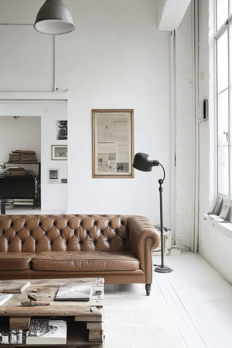 19. Warm Industrial White (White Living Room Ideas) - White Living Room Ideas