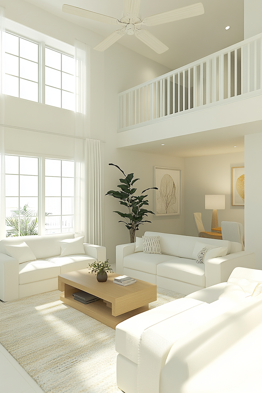 20. Tonal White Harmony (White Living Room Ideas) - White Living Room Ideas