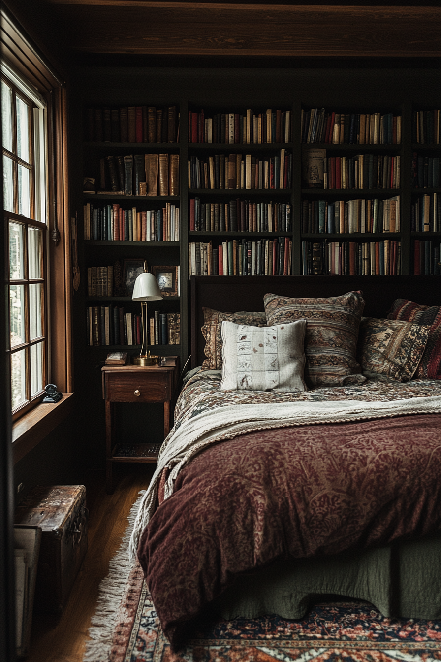 11. Dark Academia Library (Spare Bedroom Ideas) - Spare Bedroom Ideas
