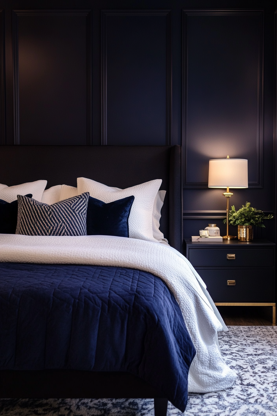 27. Midnight Luxe Retreat (Spare Bedroom Ideas) - Spare Bedroom Ideas