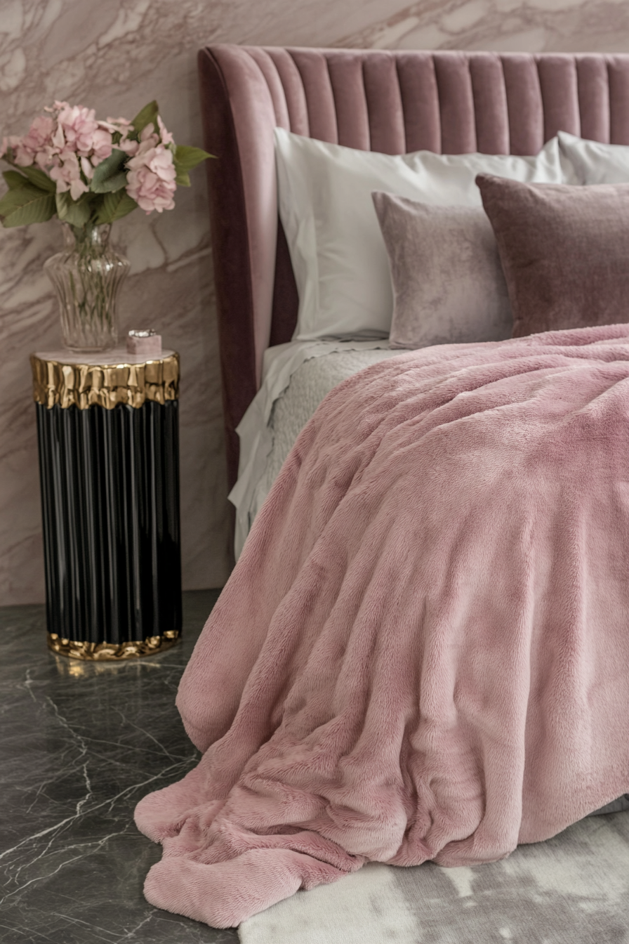 12. Lilac Pink and Urban Grey Luxe (Pink And Grey Bedroom Ideas) - Pink And Grey Bedroom Ideas